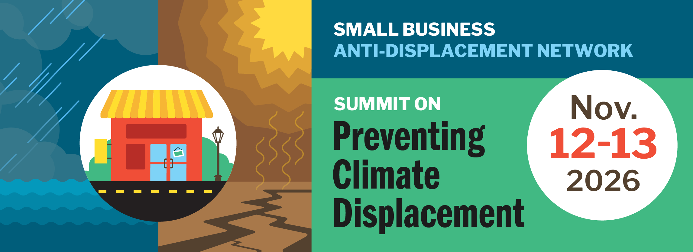Small Business Anti-Displacement Network Summit on Preventing Climate Displacement, November 12-13, 2026